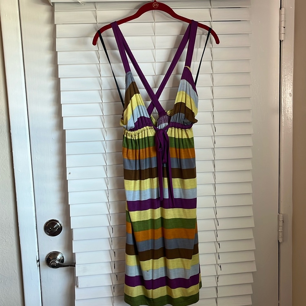 Multicolored Lush Strapped Dress, Size Medium
